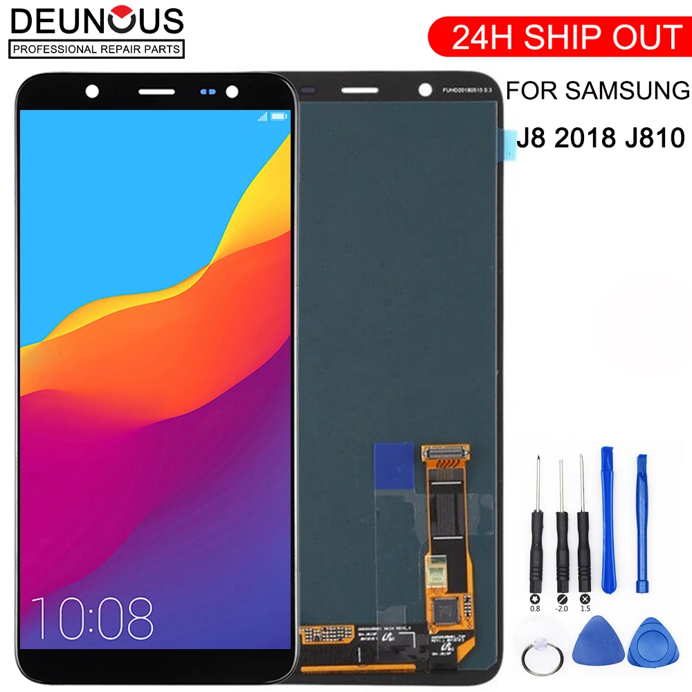 ЖК-дисплей для samsung Galaxy J8 J810+ сенсорный экран для регулировки яркости Pancel SM-J810 J810M