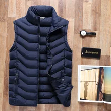 Мужской жилет в Корейском стиле, осенне-зимний тренд, красивый пуховый хлопковый мужской жилет, приталенный Молодежный жилет, мужская одежда
