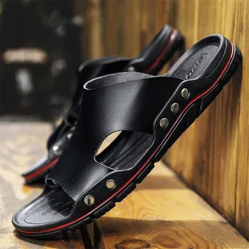 

Slippers men's summer sandals men's casual shoes wear soft bottom sandals beach shoes men mens slippers slides