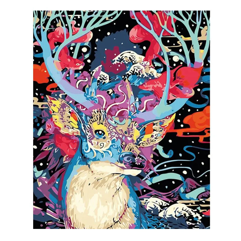 

Deer Tower Paint by number Full Set Tools Fills Flowers Oil Painting by numbers for adults Art Home decor Diy Number painting