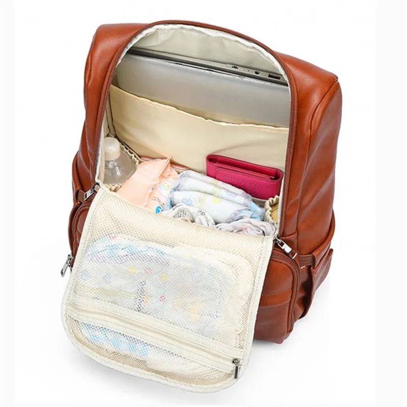 Многофункциональная сумка для подгузников, Большой Вместительный кожаный рюкзак для ухода за ребенком, сумка для кормления, сумка для путешествий, подгузники для мам, сумки для коляски
