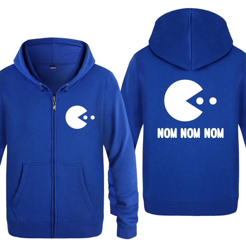 LAY BAT Pac Man Inspired Nom Games Geeky забавные толстовки мужские мужские флисовые кардиганы на молнии толстовки с капюшоном - Цвет: LAY BAT