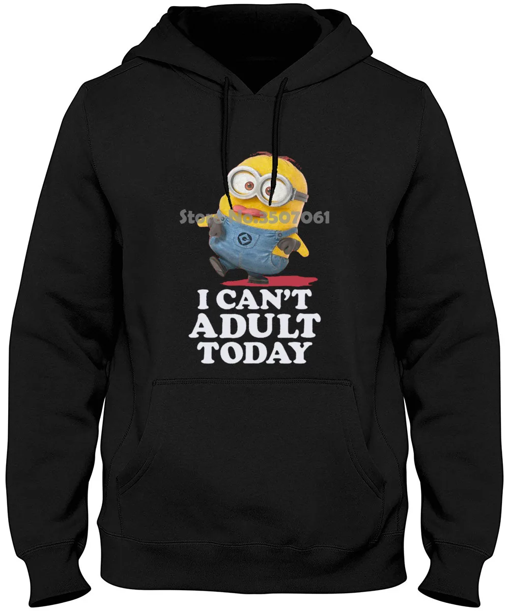 

Printed Men Cotton New Style Men's Funny Dispicable Me Minions I Can't Adult Today Hoodies & Sweatshirts