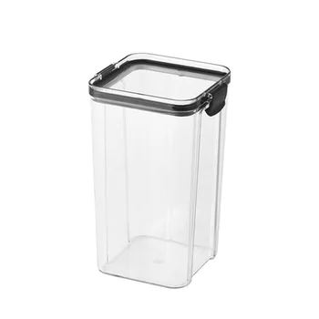 

Reusable Home Sealed Keep Fresh Kitchen Powder Food Storage Box Free Stickers Jar Covered With Lid Clear Container Flour Cereal