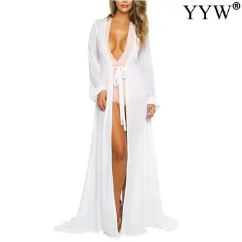 

9 Colors Women Cover Up Bikini Summer Dress Swim Beach Beachwear Long Chiffon Sundress Beach Cardigan Bikini Cover Up Wrap