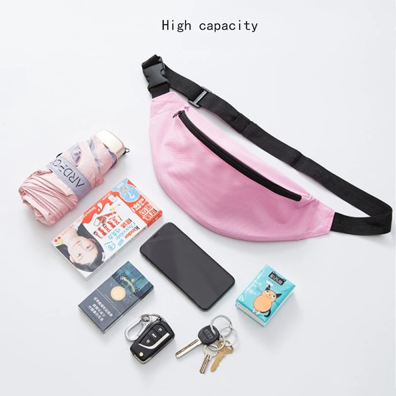 Женская поясная сумка, розовая поясная сумка, сумка на плечо в стиле хип-хоп, вместительная сумка формы «банан», унисекс, поясная сумка, спортивные сумки через плечо