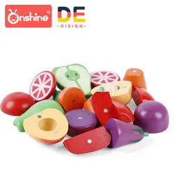 Onshine детская модель Кухонные Игрушки Продукт Деревянный фрукты и овощи Магнитный слайсер для девочек и мальчиков игровой дом