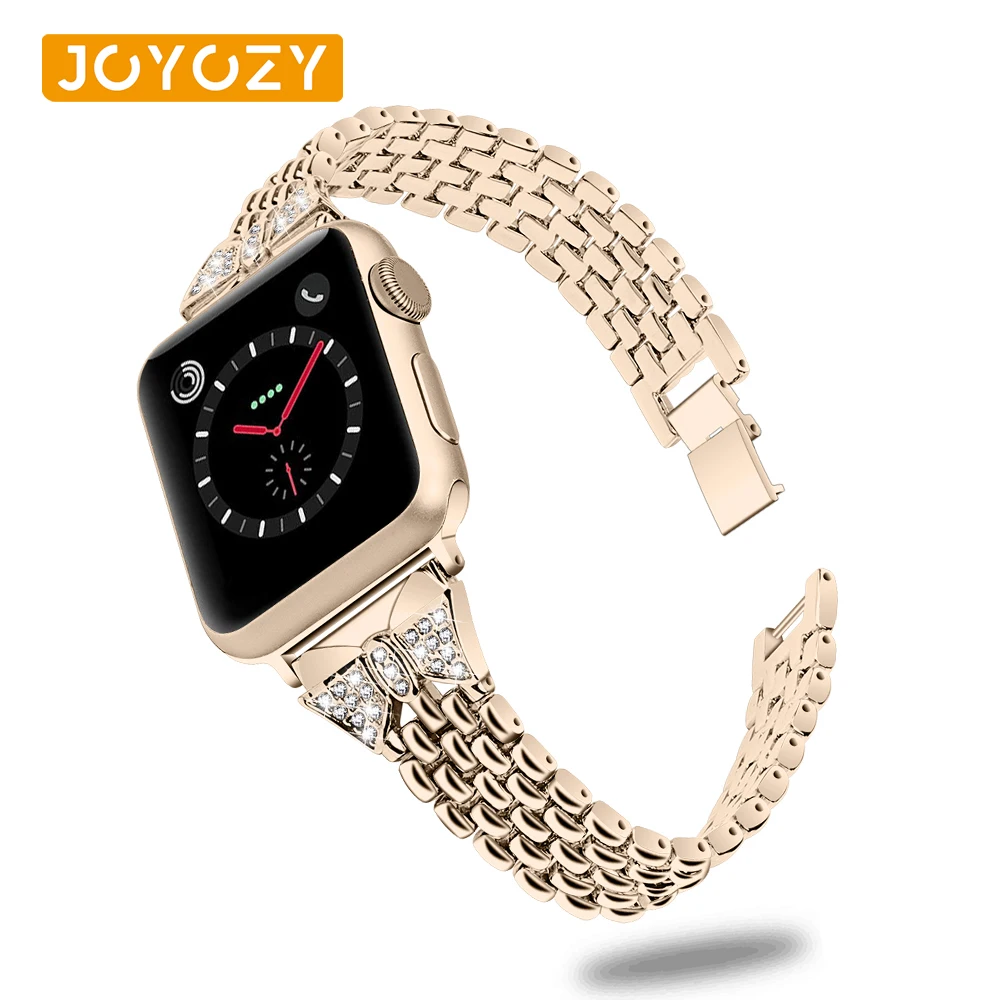 Сменный ремешок Joyozy из нержавеющей стали для Apple Watch band 4/3/2/1 женский розовый 38 мм/42