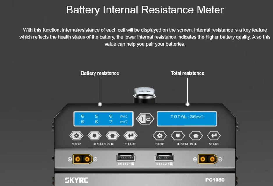 SKYRC PC1080 Двухканальное зарядное устройство 1080 Вт 20A литиевая батарея зарядное устройство для защиты растений БПЛА Дрон, PC 1080