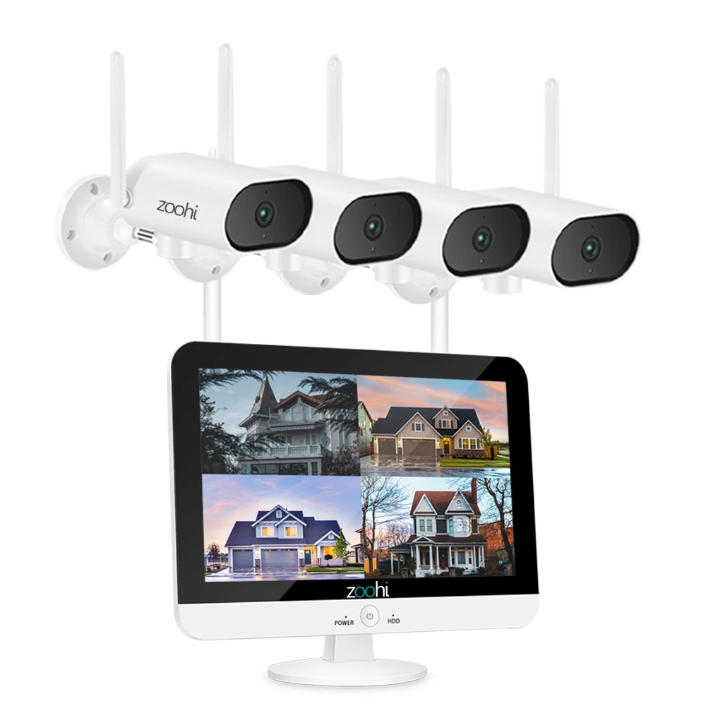 Zoohi 3MP HD Wifi Pan&tilt Camera 13-inch Wireless Monitor NVR Surveillance Video System Home Outdoor Security Camera System hidden wireless surveillance cameras Surveillance Items