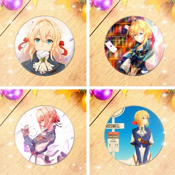 

Violet Evergarden Brooches Badge Anime Cartoon Figure Round Metal Display Brooch Pin Jewelry