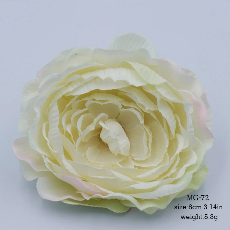 Beige white 10 шт. Многослойные лепесток искусственные цветы цветок голова для свадьбы украшение дома Рождество День цветок хорошо DIY шелк Hardwork - Цвет: Beige white