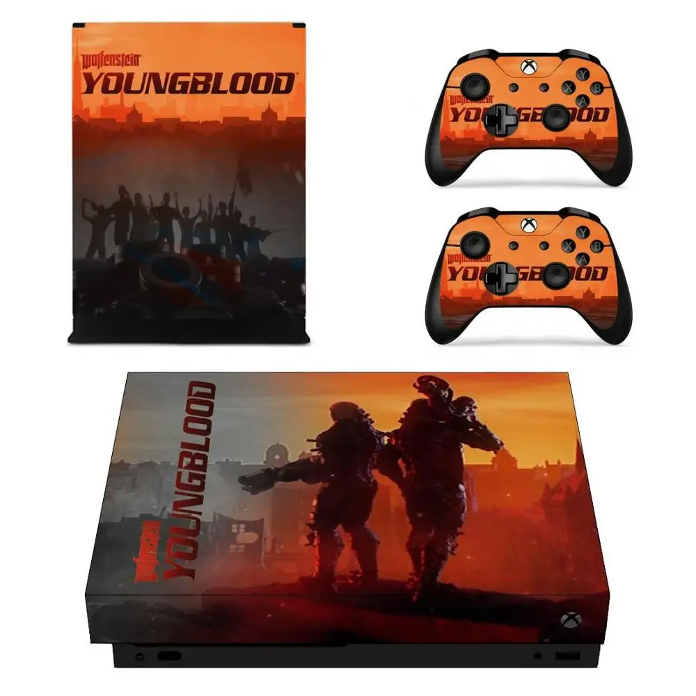 Wolfenstein: Youngblood стикер s для Xbox One X виниловые наклейки на кожу Наклейки Обложка Pegatinas Adesivo для Xbox one X консоли пульты дистанционного управления