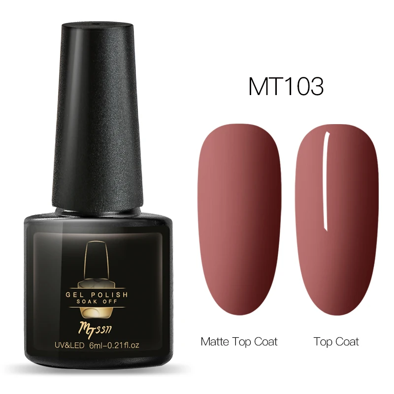 Mtssii матовый УФ-гель для ногтей 6 мл чистый цвет ногтей матовое верхнее покрытие Замачивание ногтей гель лак маникюрный лак - Цвет: HHS04818