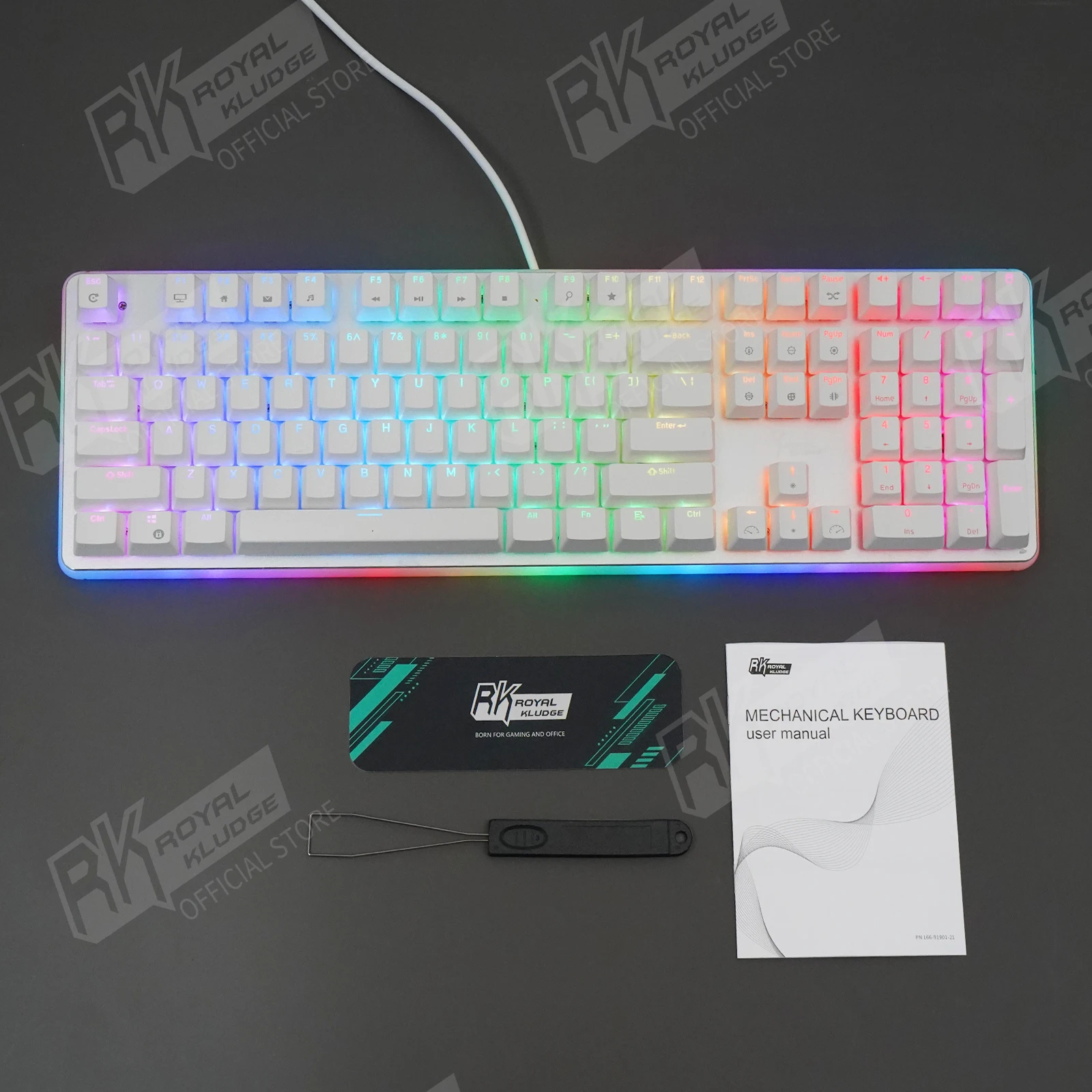 teclado gamer com iluminação de led grande,