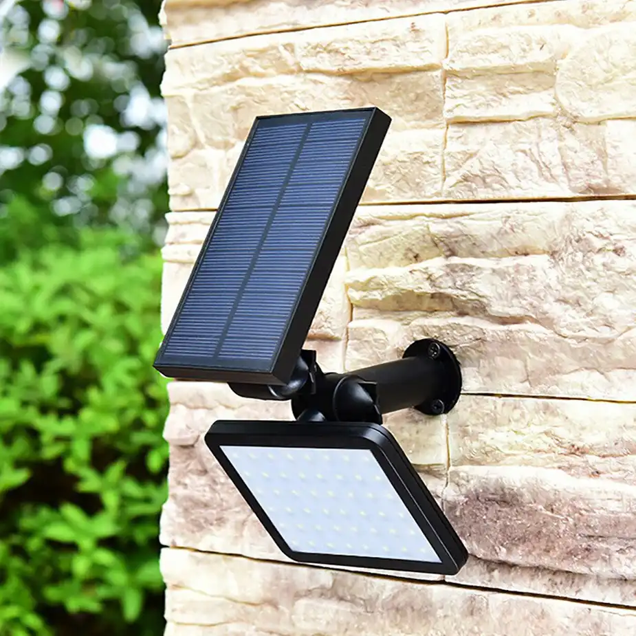 lampara de energia led solar de 48 leds luz de calle de seguridad ajustable para iluminacion de exteriores jardin pared de patio con inclinacion