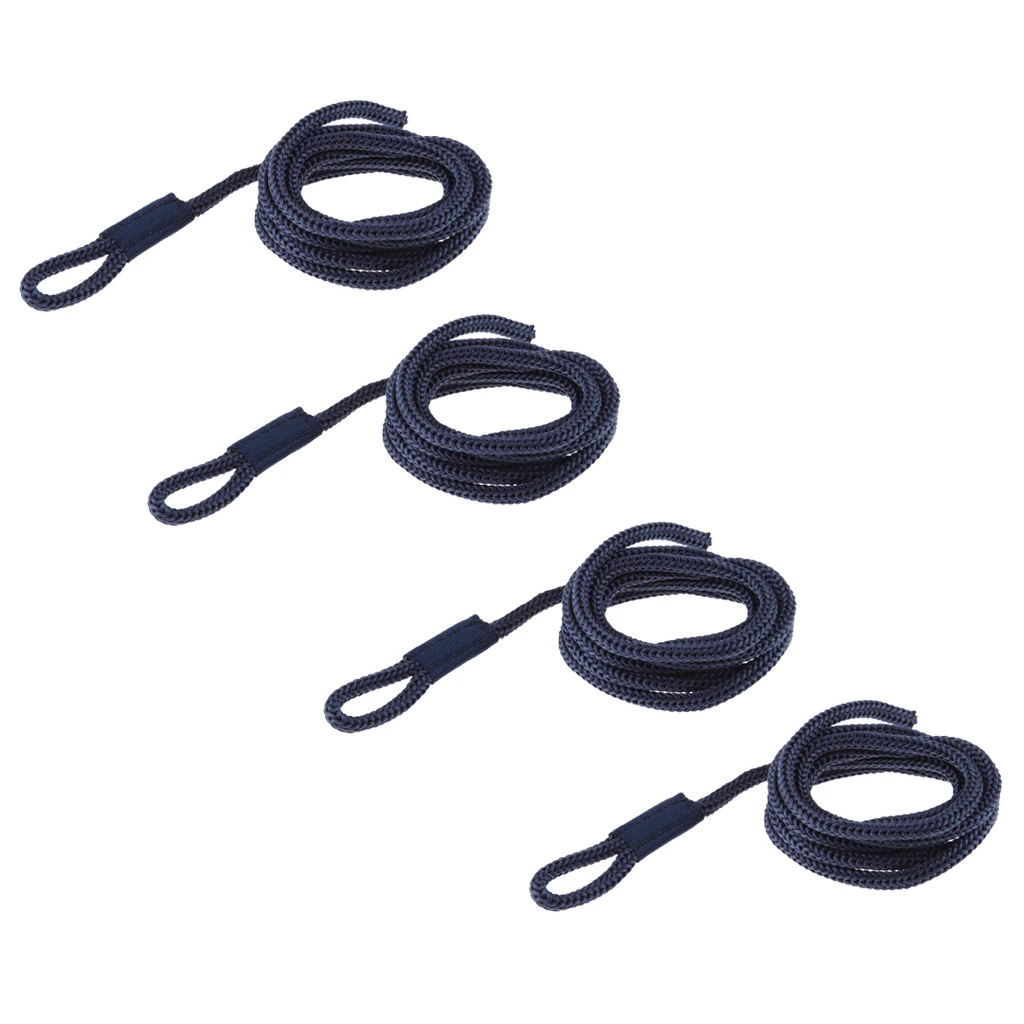 4 Pieces 1/4 inch 5 Feet Braided Nylon Dock Lines Bumper Rope for Marine Kayaks Boats Pontoon Canoe (Blue)