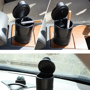 

Mini SimpleTrash With Linght Portable Car Tank Auto Ashtray Holder Cup Black Cars High Flame Retardant Trash Automatic Light