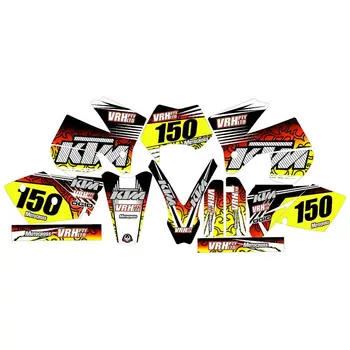 

for KTM EXC Series 2005 2006 2007 Full Graphics Decals Stickers Custom Number Name 3M Matte Stickers Waterproof