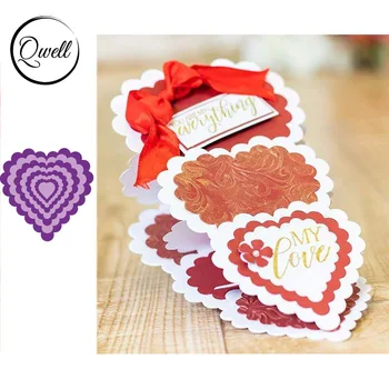 

QWELL Scalloped Edge Heart Frame Metal Cutting Dies for Scrapbooking and Card Making Paper Embossing Craft New 2019 die cuts