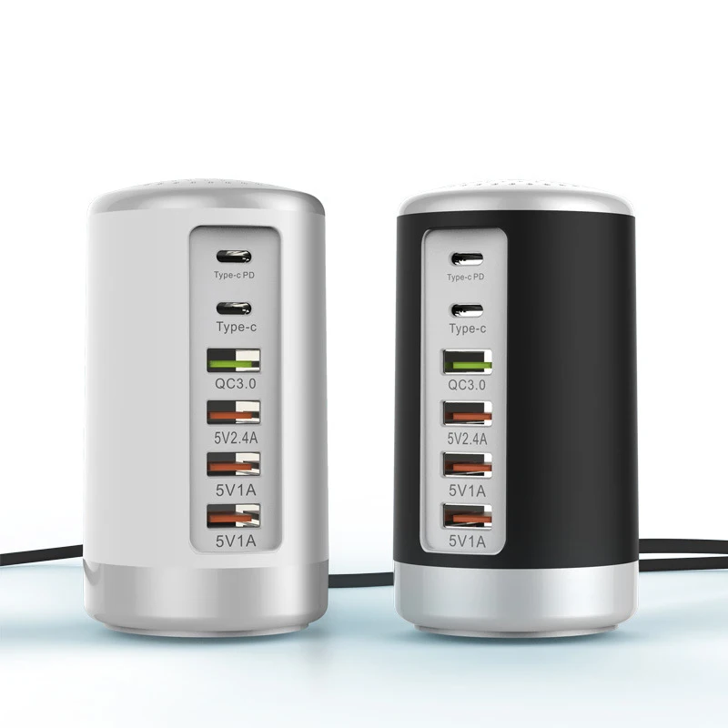 Многопортовое Зарядное устройство USB концентратор Быстрая зарядка 3,0 быстрое зарядное устройство Тип C PD зарядное устройство для мобильного телефона док-станция 6 портов Смарт USB зарядное устройство станция