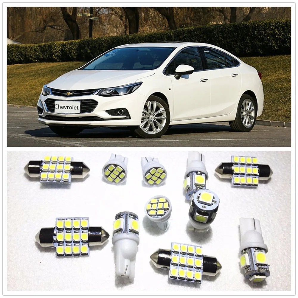 11 комплектов белые светодиодные лампы для салона Chevrolet Equinox 1500 Cruze Volt Corsa Matiz 2000-2019 |