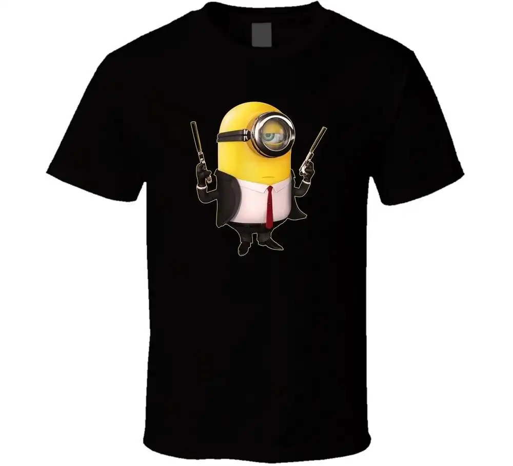 despicable me minions superheroes shirt black white tshirt men