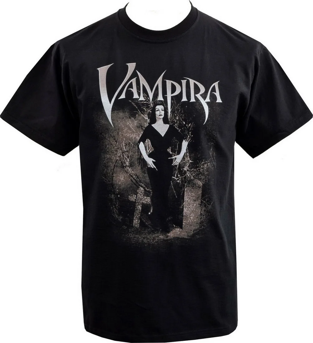 Мужская футболка VAMPIRA GRAVEYARD готический винтажный ужас Хэллоуин вампир S 5XL для