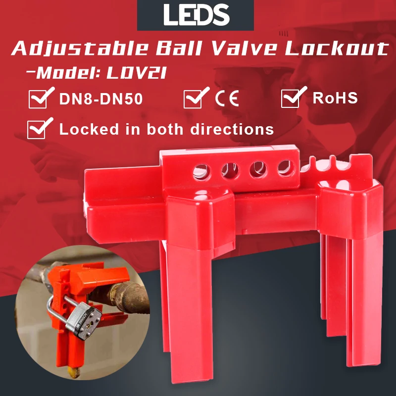 

Adjustable Ball Valve Lockout Prinzing Tap Water Pipeline Valve Ball Valve Handle Open Isolation Safety Lock LOTO Devices LDV21