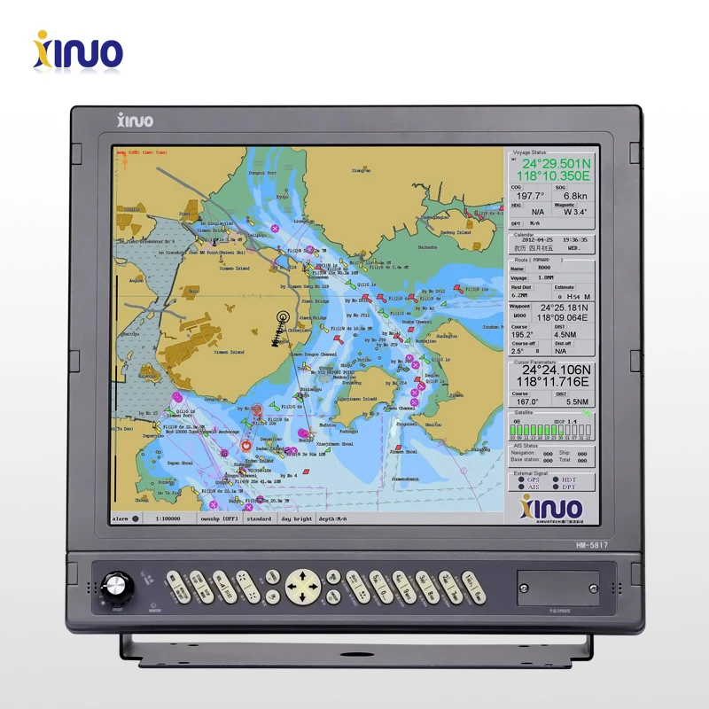 

XINUO 17'' Marine ECS chart plotter HM-5817 ENC Product Support S57 & S63 Format Charts Electronic Chart System IEC Standard