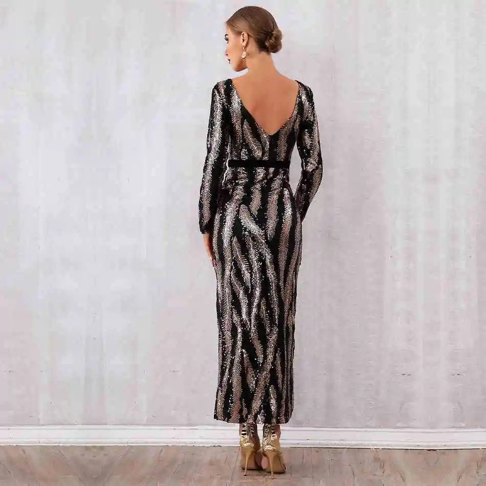 Seamyla, высокое качество, женское длинное макси платье, Vestido, облегающее, с золотыми блестками, платья, сексуальная клубная одежда, вечерние платья знаменитостей, летнее