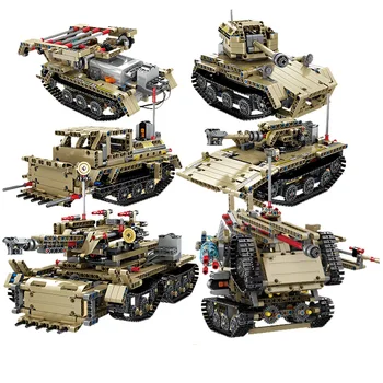 

1012-5 Bricks Figures Mechanical Engineering VehicleRemote Control Mine Sweeper Tank Building Blocks TechnologyToys For Children