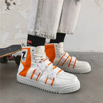 

High Top Men's Casual Shoes Man Sneakers Fashion Mesh Breathabl Sports Running Shoes Tenis Flats Brand Zapatos De Hombre Lace-Up