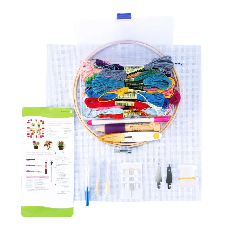 36 цветов Вышивание перекрестным стежком удар иглы Набор нитки, ножницы Иглы Швейные аксессуары для вышивки стартовый набор