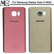 Note 5 крышка батареи для samsung Galaxy Note 5 N920 N920F N920A задняя крышка с объективом камеры задняя дверь стекло Корпус чехол