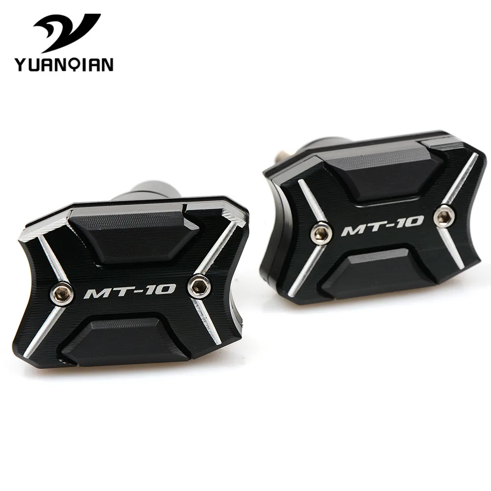 black Мото rcycle рамка Краш колодки корпус двигателя ползунки протектор moto анти-падение противоударный Защита от падения для Yamaha MT-10 MT10 - Цвет: black