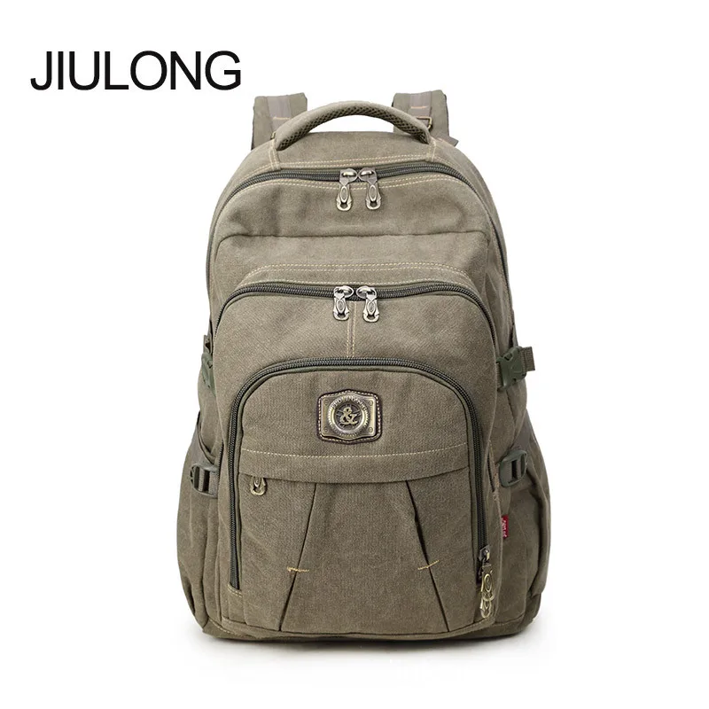 

Men Shoulder Canvas Backpack Solid Color Large Casual Multi Purpose Travel Backpack Korean-style Fashion Backpack