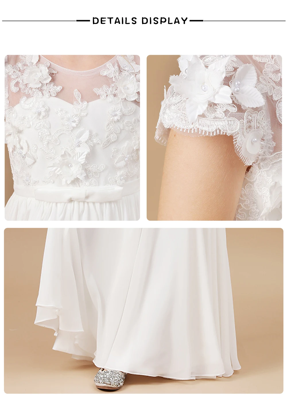 Flower Girl Dresses Applique Sleeveless Kids Birthday Party Pageant Gowns Weddings First Communion Elegant Dresses 2-14T