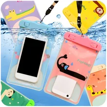 Пляжный спортивный Чехол для мобильного телефона с мультяшным принтом, водонепроницаемый чехол для телефона для подводного плавания, плавания, дайвинга, рафтинга, прозрачный подводный