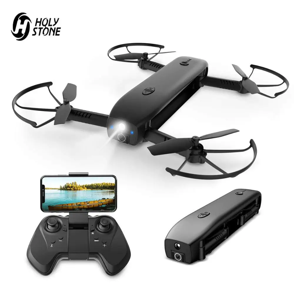 Holy Stone HS161 оптическое позиционирование дрона потока с камерой 1080P складной FPV Радиоуправляемый Дрон вертолет Квадрокоптер портативное зарядное устройство