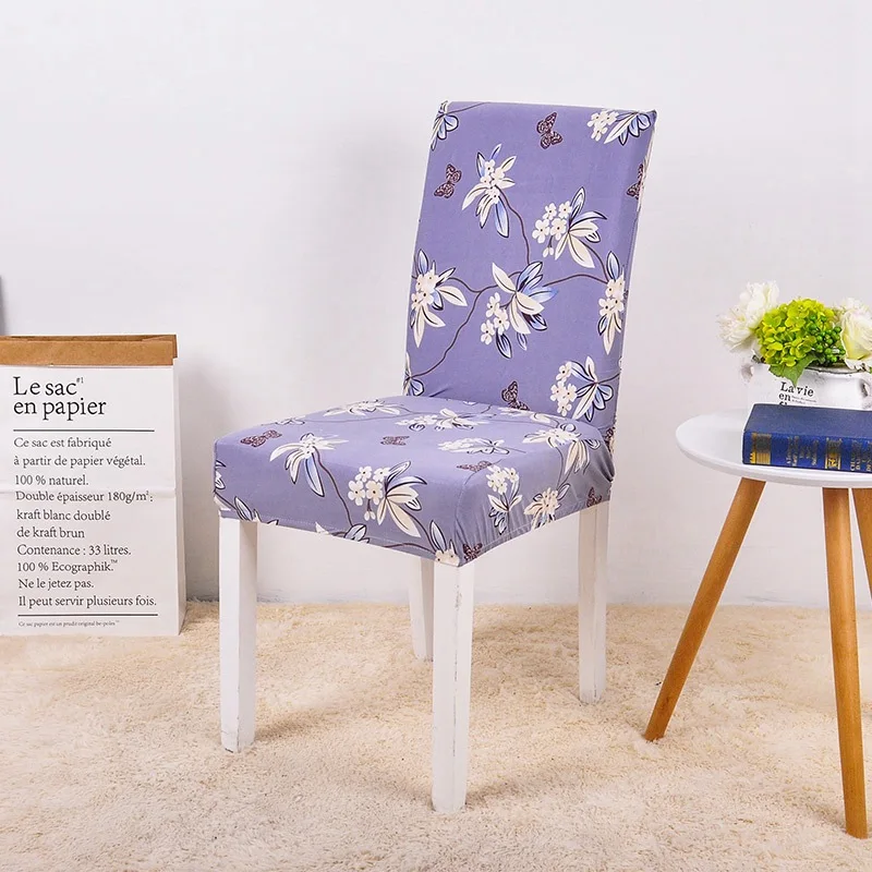 Чехлы на стулья обеденный цветочный принт Универсальный спандекс стрейч чехол стул съемный моющийся 1 шт - Цвет: color10