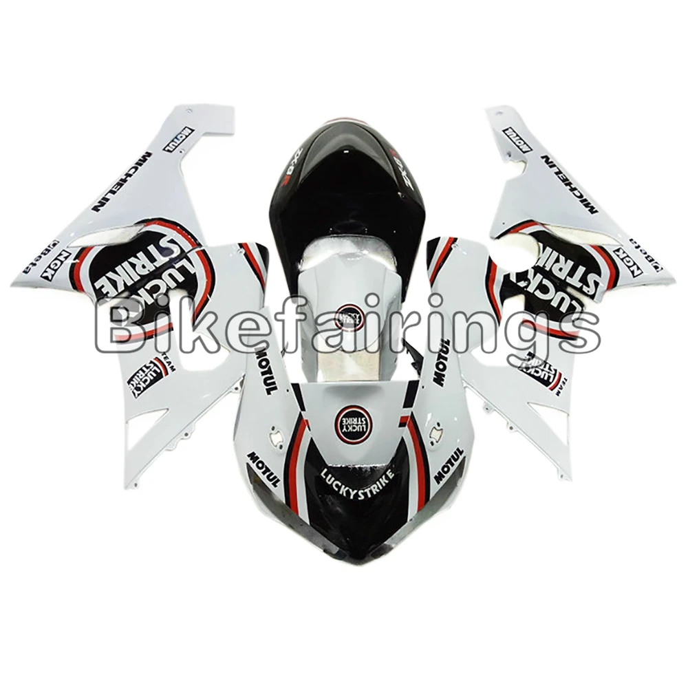 Lucky Strike Белый Черный Cowling мотоцикл обтекатель комплект для Kawasaki 2005 2006 ZX-6R 05 06 636 ZX636R zx6r Cowlings