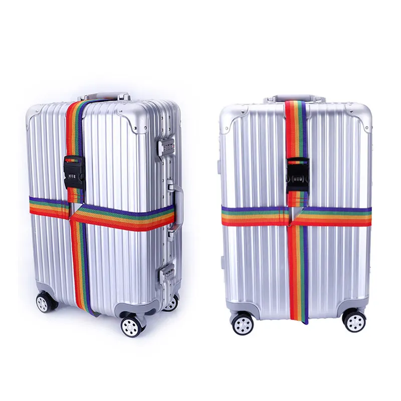 

Luggage Strap Cross Strap Packing 410CM Adjustable Travel Accessories Suitcase PP 3 Digits Password Lock Buckle Belt Belt