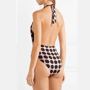 

Swimwear 2020 New One Piece Swimsuit Women Swimwear Retro Vintage Bathing Suits Beachwear Print Swim Wear One piece DOT SWIMSU