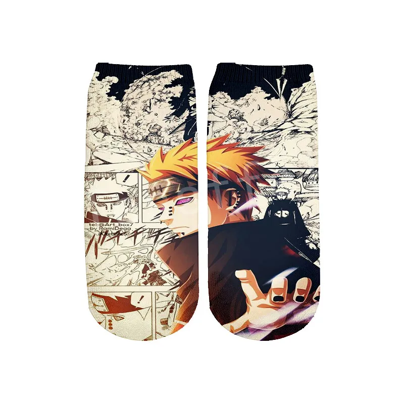

Tessffel Drop shipping Fashion Anime Naruto Colorful 3D full Print Women/men/boy/girl Harajuku casual short ankle socks Style-1
