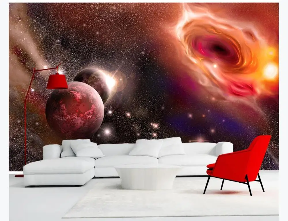 3d фотообои на заказ с изображением пламени красивой фантазии Вселенной