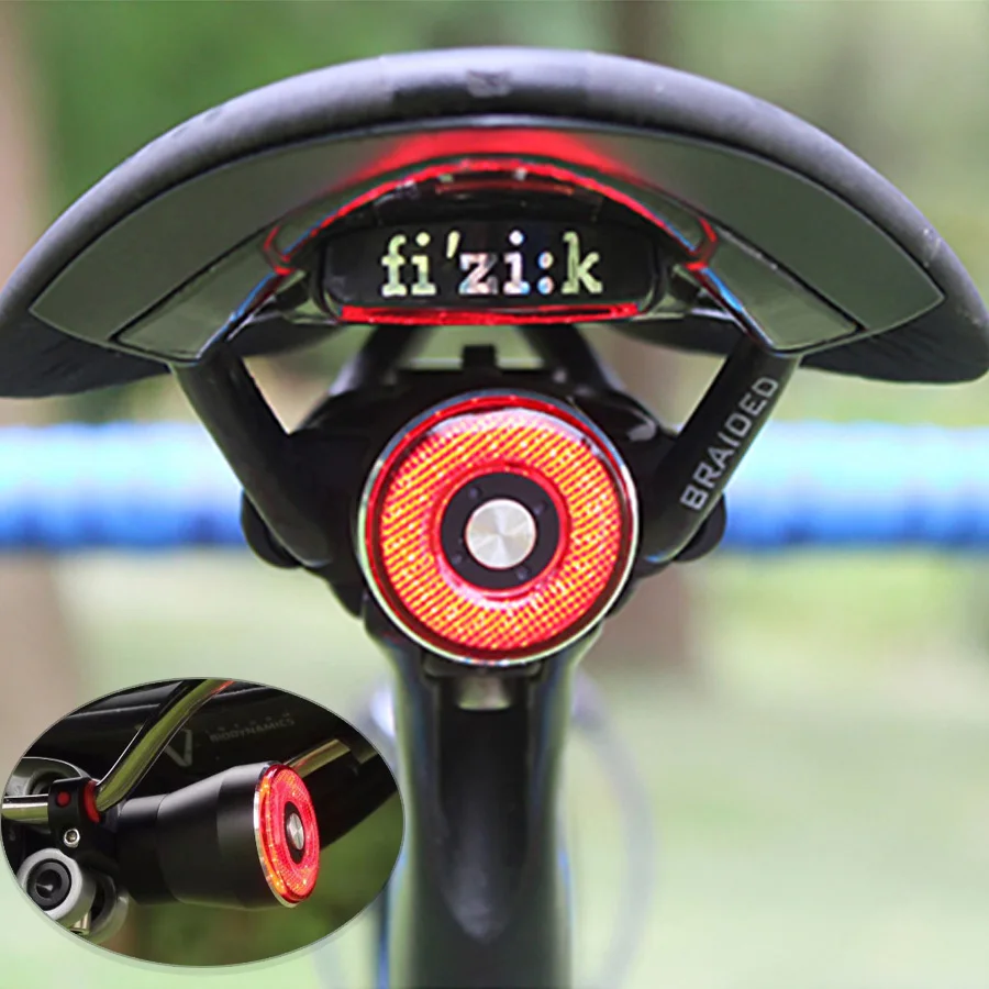 

Usb Rechargeable Cycling Bike Tail Light lantern Smart Brake Sensor Taillight MTB Road Power Display Rear Led Bycicle Back Light