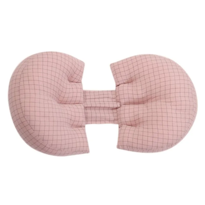 Side Sleeper Pregnancy Pillow Circles Plaid Print Maternity Pillow With Removable Jersey Cover