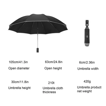 

Reflective Umbrella Sunny Rain Umbrella Umbrellas Folding Umbrellas Fully Automatic Led Light Automatic Folding Umbrella