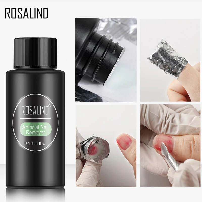 ROSALIND Remover For Nail Surface Cleanser UV Gel Nail Polish Sticky Remover Liquid Enhance Shiny Effect For Manicure 30ML